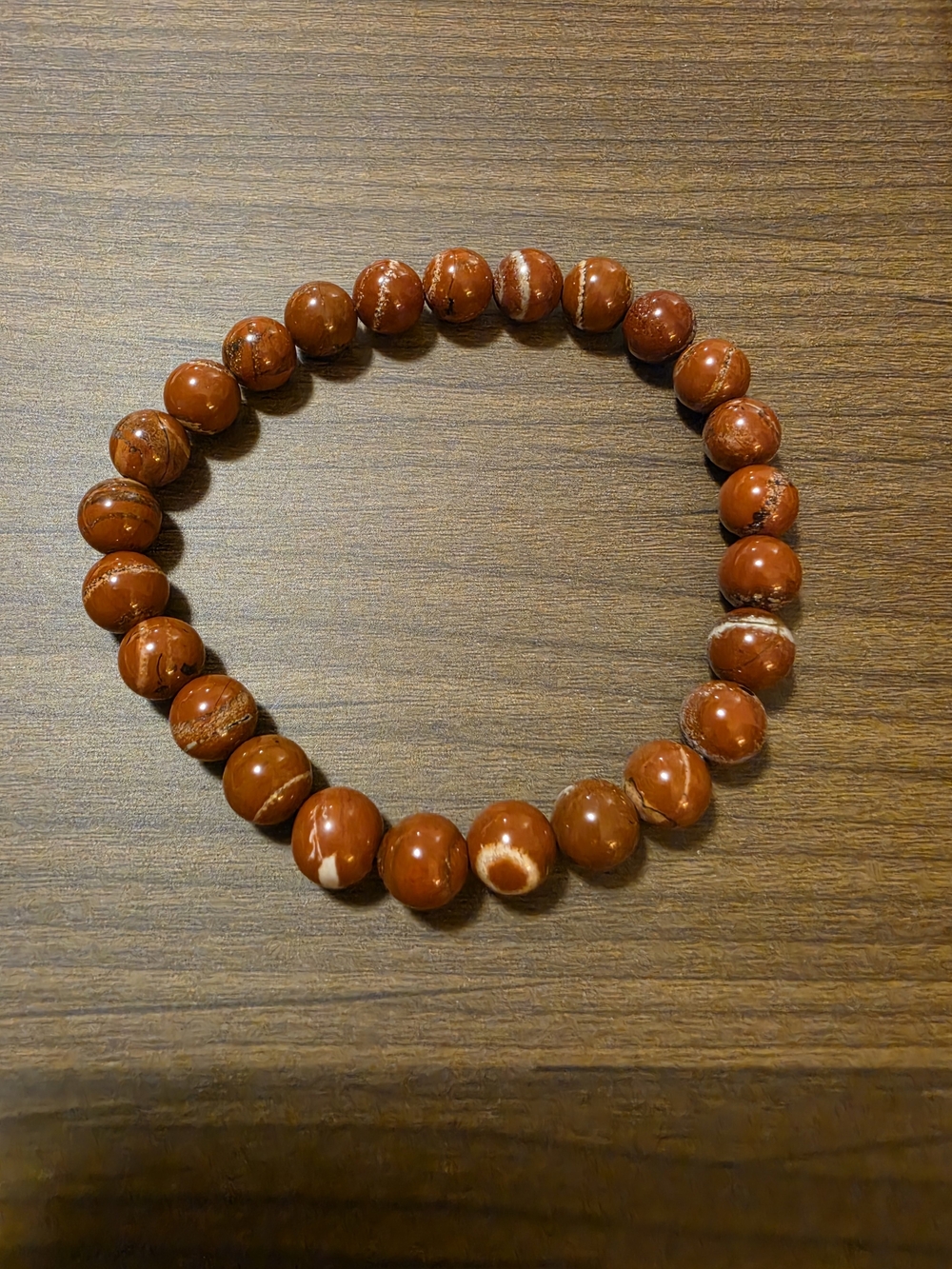 Red Jasper 7.5mm Beaded Stretch Bracelet - Women Jewelry